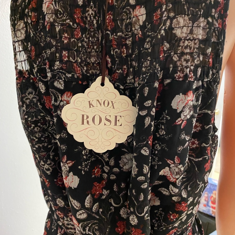 Knox Rose Floral Print Ladies BOHO Dress NWT NEW Ruffled Size Medium - Picture 6 of 7